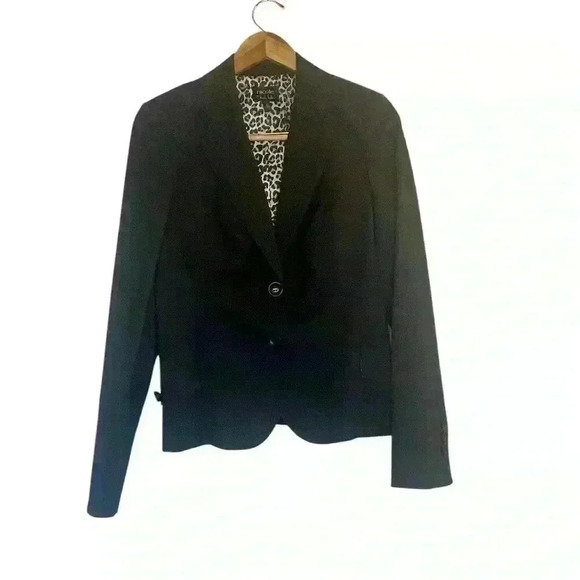 Nicole By Nicole Miller Professional Black Pinstripe Blazer Size 6 Two Button - Picture 2 of 9